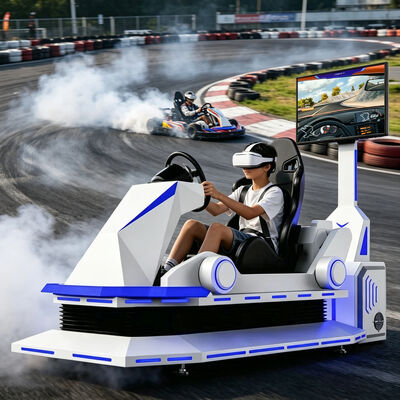 VR Karting Wyścigowy Samochód Czarny lub biały 9D Wirtualny Reality Kart Simulator Amusement Game Machine Racing Motion Simulator