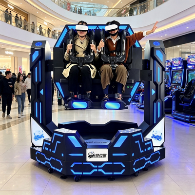 Komercyjny symulator VR Roller Coaster z platformą ruchomą na 2 miejsca i 1080 stopniami ruchu, z immersyjnym efektem wiatru synchronizowanym z ruchem