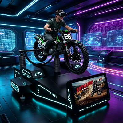 Symulator wyścigów motocyklowych VR z dynamiczną platformą ruchu 4dof o wysokim zwrocie z inwestycji