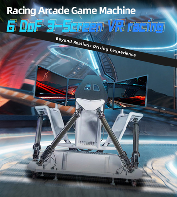 3 ekrany 6 DOF VR Racing Simulator 5.0KW Electric Cylinder Arcade Game Machine
