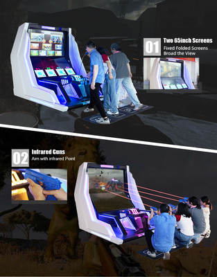Simulator strzelania VR dla dzieci z bronią i podwójnym 65-calowym ekranem dla konkurencji wieloosobowej