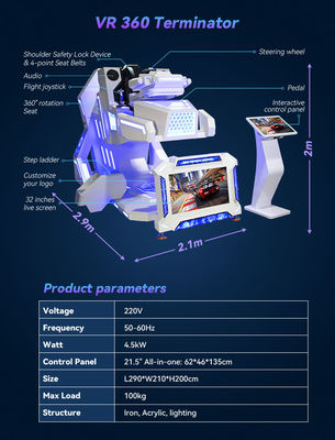 YHY Customize 9D VR Simulator 360 Rotation Black White Color Developed Flying Simulating Machine in Guangzhou Factory 