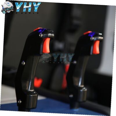 9D VR Simulator Indoor 360 Degree Game 2 Players Rotating Metal Virtual Reality Roller Coaster with Shooting Wind Effect  