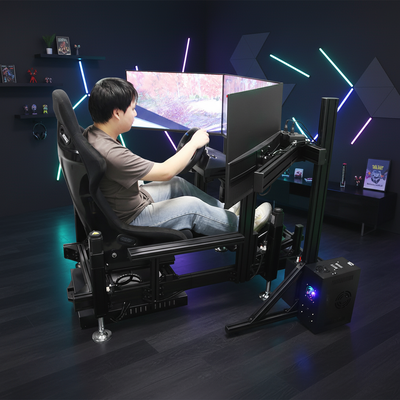 Czteroosiowy wielkoskalowy symulator wyścigów z czujnikiem ruchu kokpit konsola do gier G-force dynamiczny fotel samochodowy kompletny zestaw wyposażenia