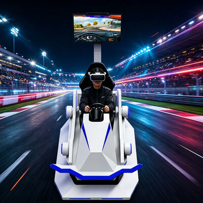 VR Karting Wyścigowy Samochód Czarny lub biały 9D Wirtualny Reality Kart Simulator Amusement Game Machine Racing Motion Simulator
