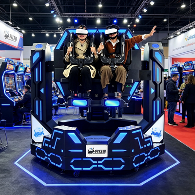 Turnkey VR Arcade Equipment Commercial 1080 Degree Rotating 9D VR Cinema Motion Chair Double Player Roller Coaster Simulation