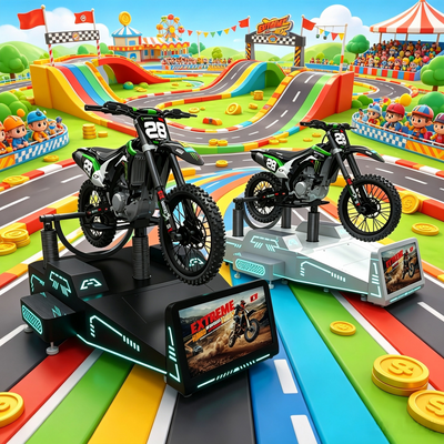 Komercyjny symulator wyścigów motocyklowych VR 4kw z pełną dynamiczną platformą ruchu