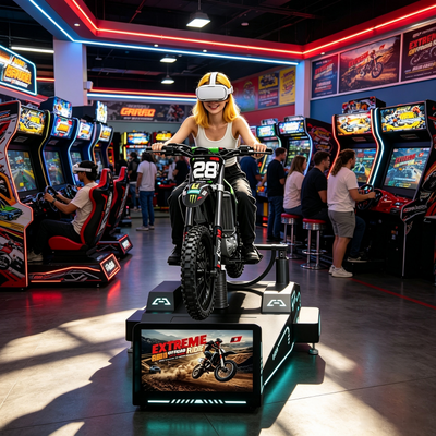 Fabryka w Guangzhou Komercyjny VR górski symulator motocykli z haptycznym systemem zwrotnego