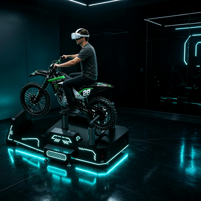 Fabryka w Guangzhou Komercyjny VR górski symulator motocykli z haptycznym systemem zwrotnego