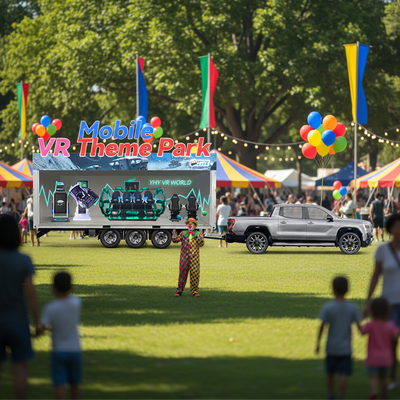 Zysk mobilny VR Game Trailer Virtual Reality Experience Truck Outdoor Amusement Park Sprzęt biznesowy