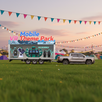 Najnowszy mobilny VR przyczepy ciężarówki profesjonalny 9D wirtualnej rzeczywistości symulator gry dla zewnętrznego komercyjnego centrum rozrywki